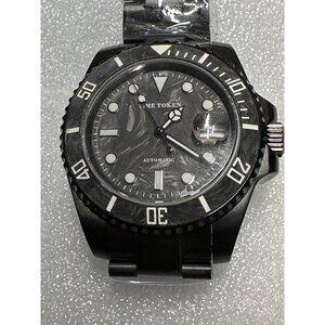 Time Token Black Diver Automatic Watch With Precision Digital Measurement